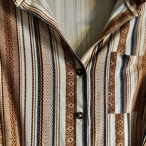 Striped Sleeveless Button-Down Dress - Picture 2 of 7